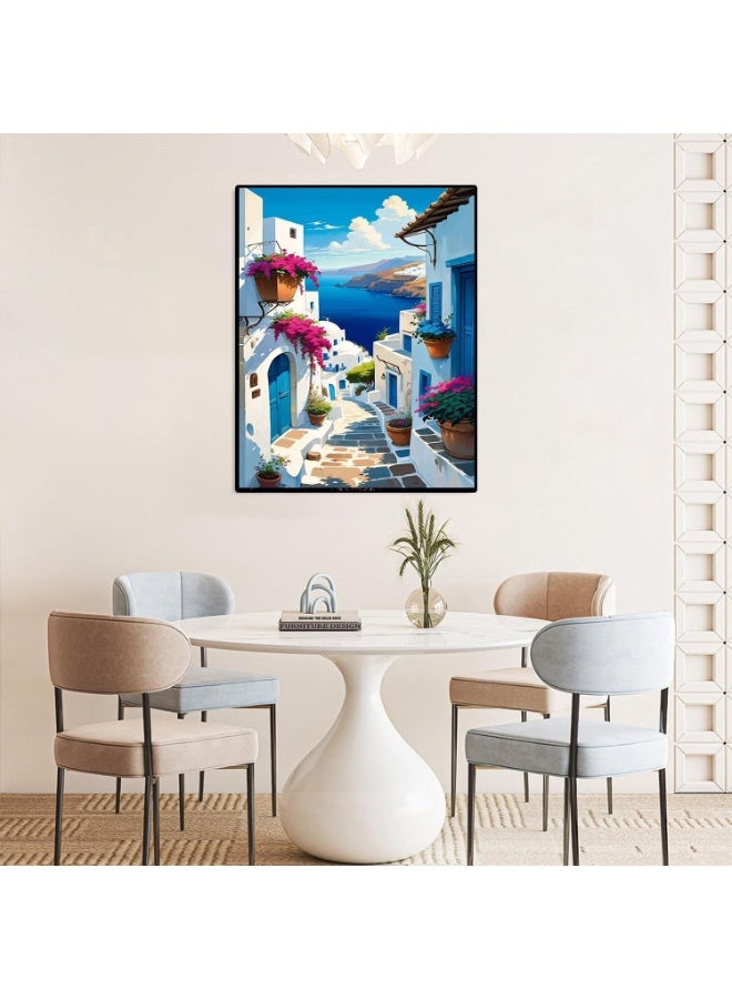 مجموعة طلاء المناظر الطبيعية بالأرقام للبالغين، طلاء المناظر الطبيعية بالأرقام على القماش، طلاء بالأرقام مثالي كهدية لديكور الحائط المنزلي (16 × 20 بوصة) - Image 4