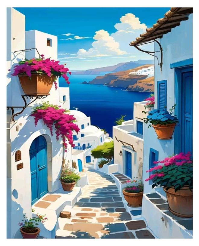 Landscape Paint by Numbers Kit for Adults,Scenery Paint by Number on Canvas,Paint by Number Perfect for Gift Home Wall Decor(16x20inch) - Image 1