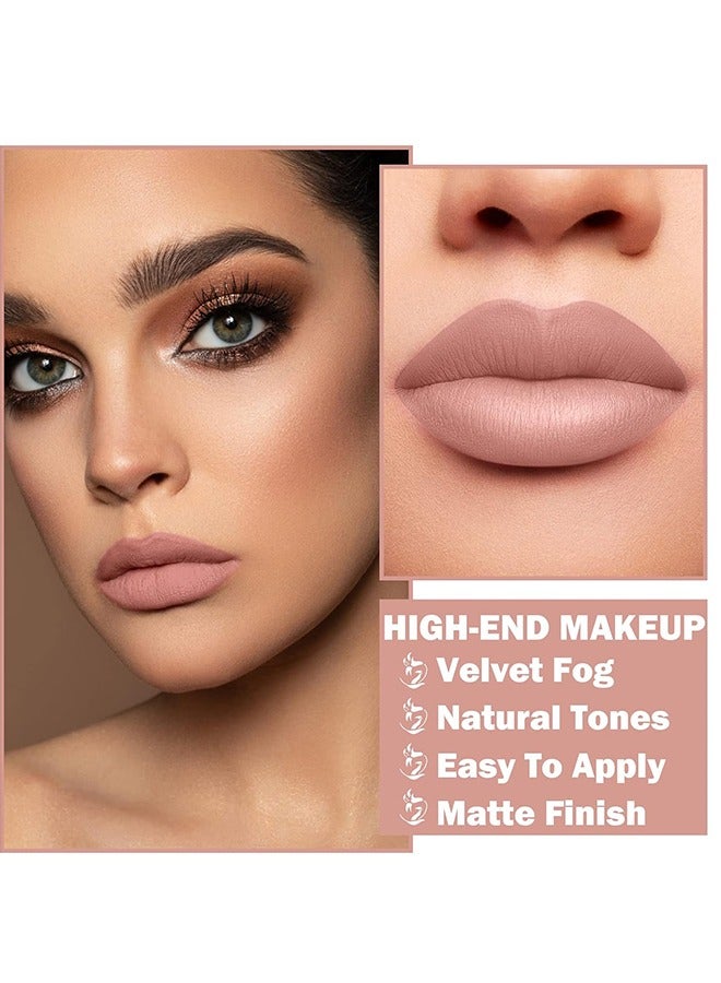 Julystar Lipstick Collection,Matte Nude Lipstick ,Silky Velvet Lip Gloss ,Nude Lip Stain Paper Tube Lipsticks Non-Stick Cup, Waterproof Long Lasting Matte Lipstick for Women Daily Professional Lip Makeup-#02 Nude - Image 4