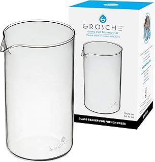 GROSCHE Standard Universal design French Press Replacement Glass Beaker French Press Coffee makers (1000 ml / 34 oz / 8 - Image 1