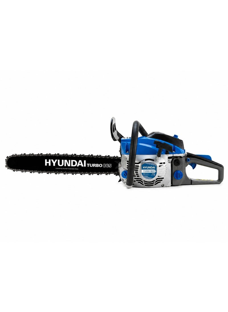 HYUNDAI Petrol Chainsaw Hyundai TURBO 865 54.6cc 3.5HP 50cm Guide Bar High Power Gasoline Chain Saw Heavy Duty Wood Cutting Logging Tool - Image 1