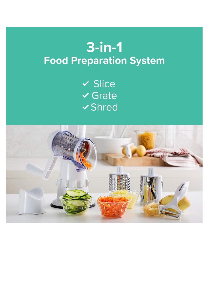 Multifunction Vegetable Chopper 4-in-1 Round Chopper Mandolin Shredder Manual Potato Carrot Cheese Graters Kitchen Accessories - Image 4