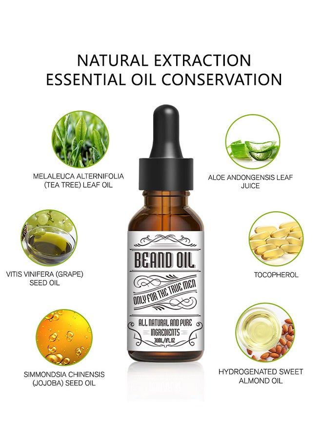 INKEEY - Beard Oil, Beard Oil For Men Growth, Make The Beard More Full, Thick And Smooth, Moisture To Reduce Frizz, All Pure Natural Organic Plant Extraction, Strengthens And Moisturizes Beard - Image 1