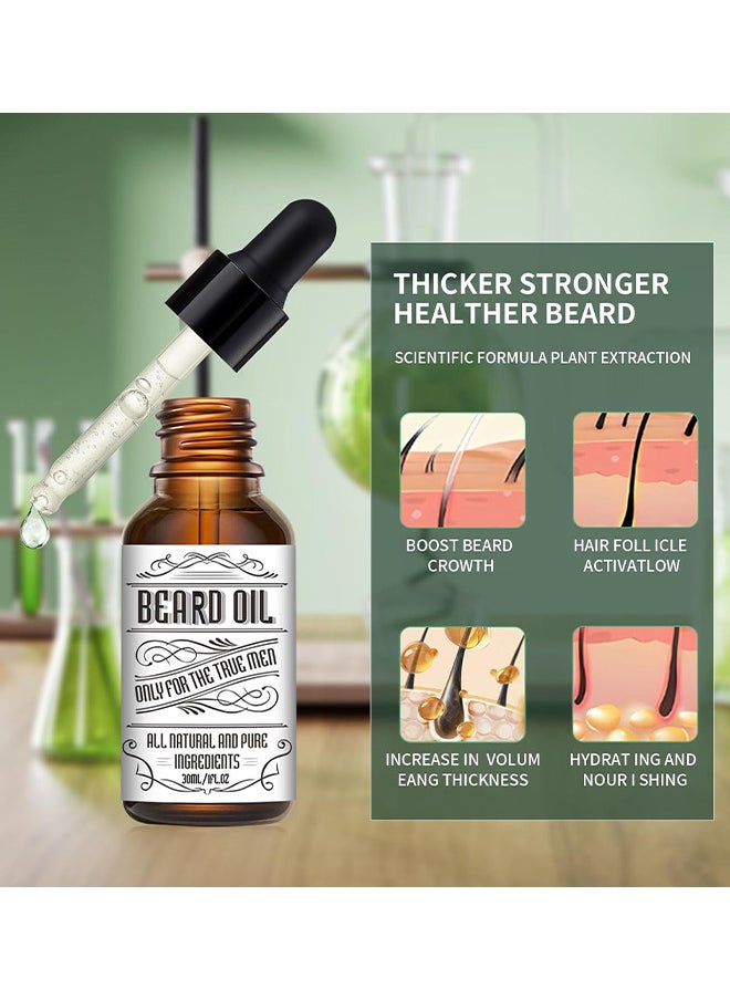 INKEEY - Beard Oil, Beard Oil For Men Growth, Make The Beard More Full, Thick And Smooth, Moisture To Reduce Frizz, All Pure Natural Organic Plant Extraction, Strengthens And Moisturizes Beard - Image 1