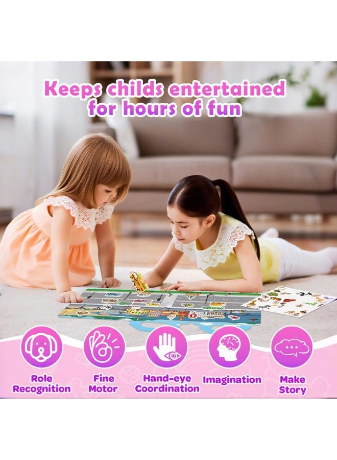 Uranus&No.1 4 Sets Reusable Sticker Book for Toddlers 1-3, Dress Up Stickers Books for Girls Ages 2-4, Jelly Activity Books Travel Toys Birthday Gifts for Girl, Princess, Mermaid, Fairy, Fashion Girl Kids 3-5 - Image 5