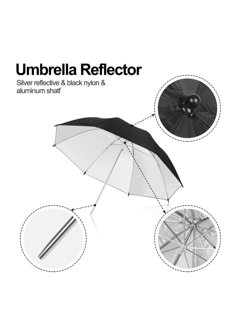 Generic Professional Photography Studio Reflective Lighting Umbrellas Silver Black 43in for Studio Strobe Light (43"Black Sliver)  - Image 4