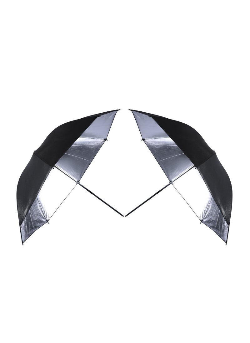 Generic Professional Photography Studio Reflective Lighting Umbrellas Silver Black 43in for Studio Strobe Light (43"Black Sliver)  - Image 2
