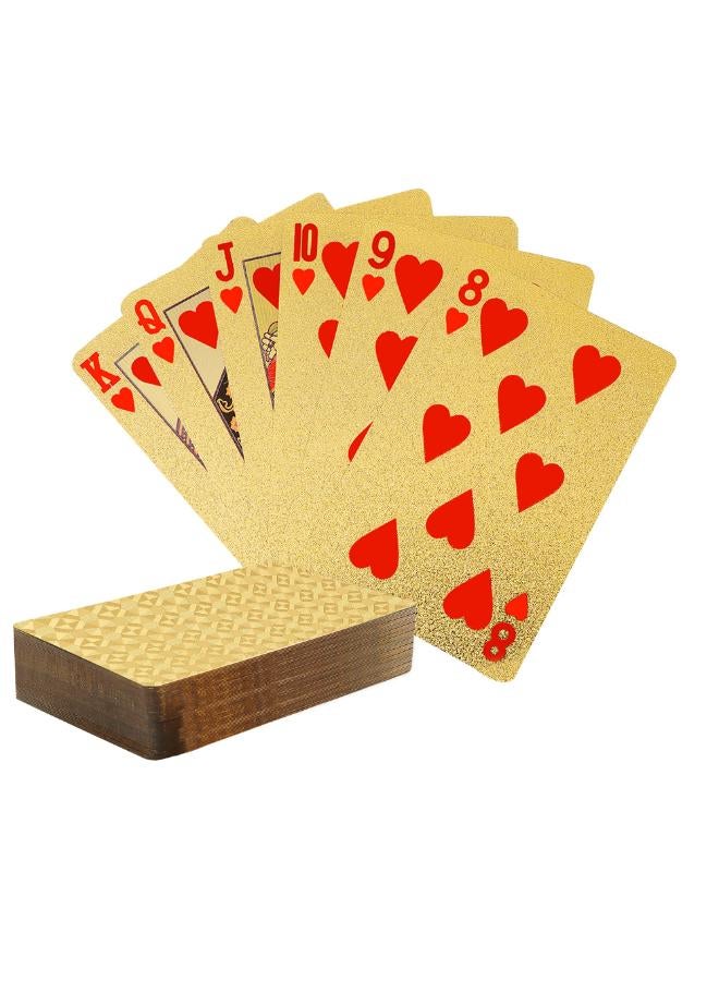 SWINILAYA Card Games, HD Game Card Waterproof PVC Gold Foil with Gift Box, Card Game 54 Perfect for Party and Game
