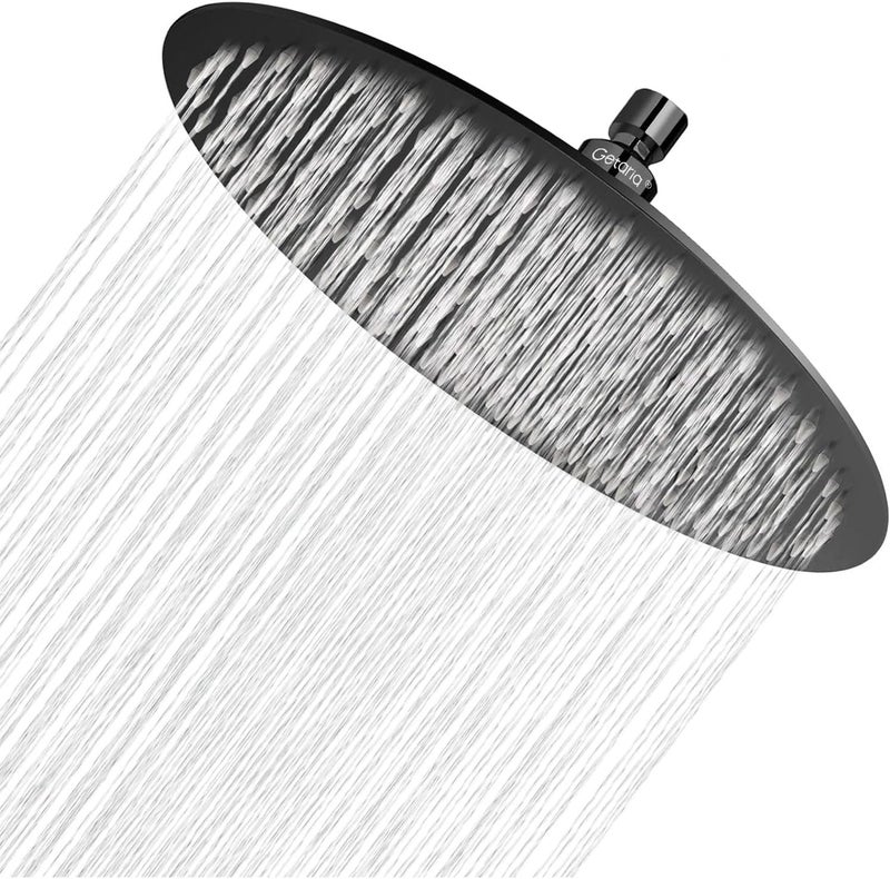 Getaria Rain Shower Head,12 Inch High Pressure Rainfall Showerhead Large Waterfall Shower Head with Anti-Limescale Nozzles Rain Shower Head Round - Image 1