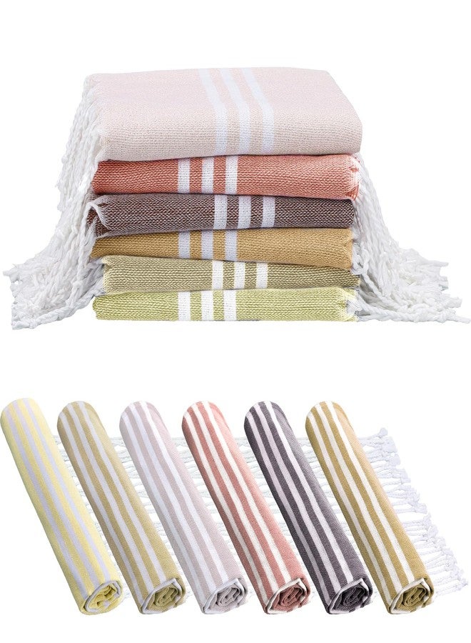 Mindsoft Set of 12 Turkish Beach Towels Bulk 100% Cotton Prewashed Quick Dry Travel Beach Towels for Vacation Essential Pool Sport Camping Swimming 30 x 60 Inch(Orange, Yellow) - Image 1