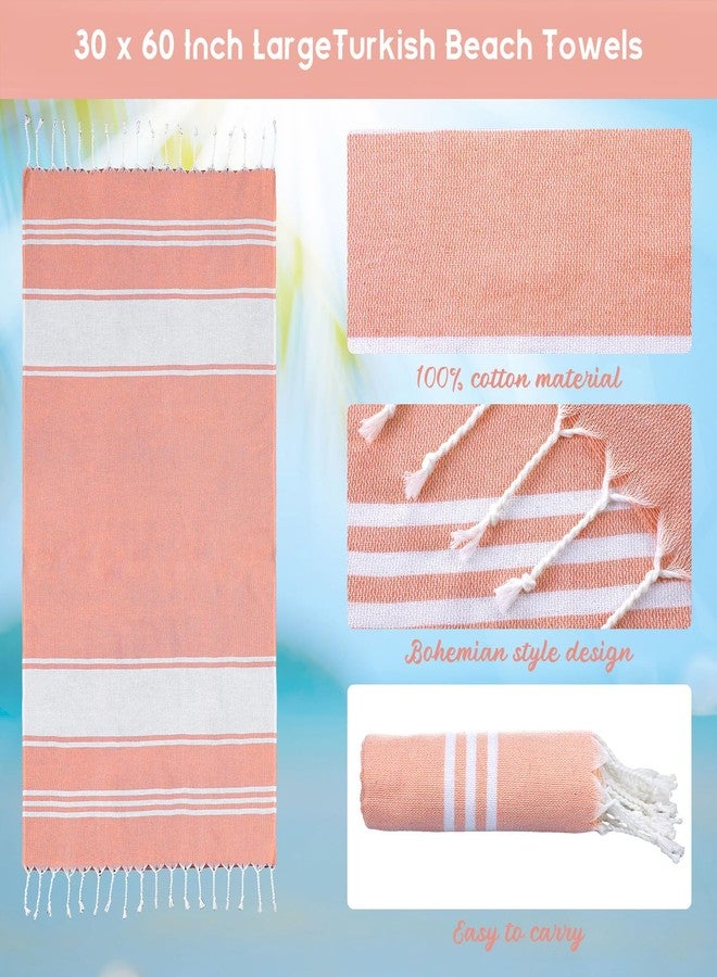 Mindsoft Set of 12 Turkish Beach Towels Bulk 100% Cotton Prewashed Quick Dry Travel Beach Towels for Vacation Essential Pool Sport Camping Swimming 30 x 60 Inch(Orange, Yellow) - Image 3