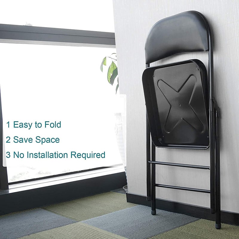 overa Foldable Chairs with Padded Seat Metal Foldable Chair Portable Foldable Dining Chairs Home Office Student Study Chair for Kids Desk Indoor Bedroom Room - Image 3