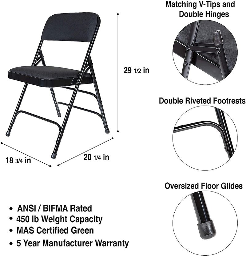 overa Foldable Chairs with Padded Seat Metal Foldable Chair Portable Foldable Dining Chairs Home Office Student Study Chair for Kids Desk Indoor Bedroom Room - Image 2