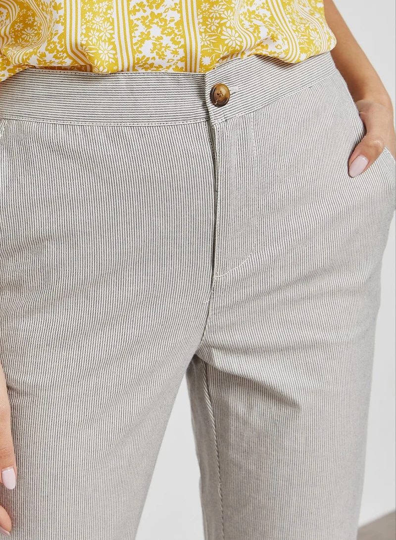 FOREVER 21 Pinstripe High Waist Pants