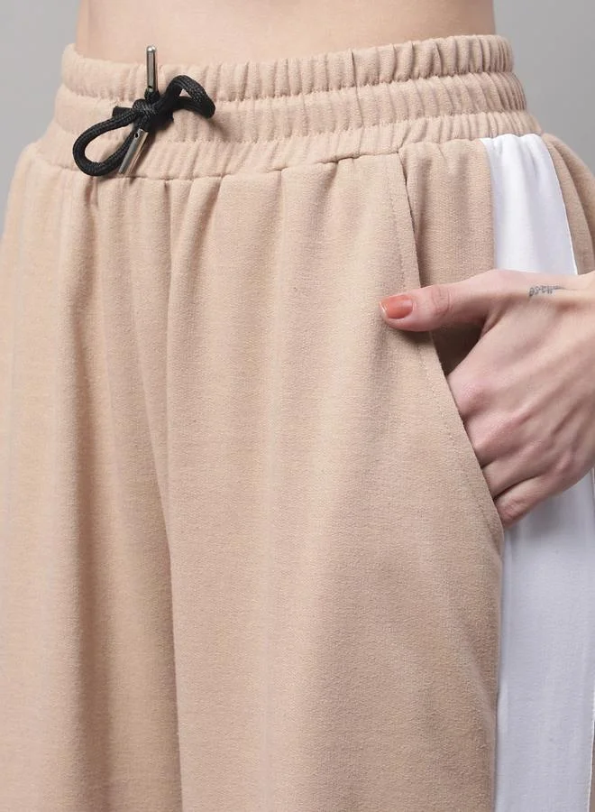 ستايلي Beige Wide Leg Joggers with Side Stripe By Door74