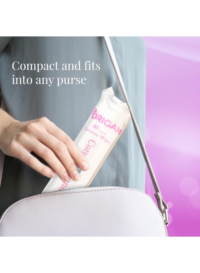 أوريجامي وسادات قطنية من الأوريجامي لإزالة مكياج الوجه | تنظيف ما قبل المكياج | 80 وسادة مستديرة ناعمة - عبوة من 2 (160 وسادة)... - Image 4