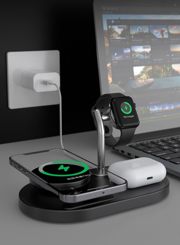 NIBEMINENT Car Home Wireless Charging Stand Is Suitable For Android IOS Mobile Phone Apple Watch  - Image 4