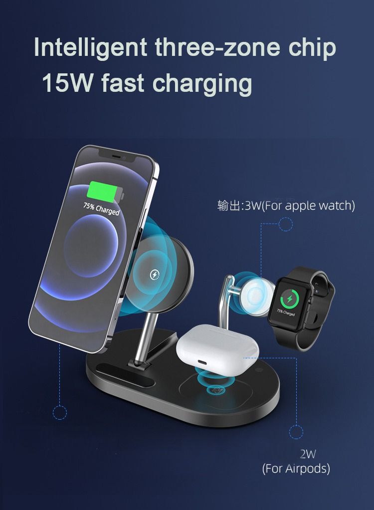 NIBEMINENT Car Home Wireless Charging Stand Is Suitable For Android IOS Mobile Phone Apple Watch  - Image 2