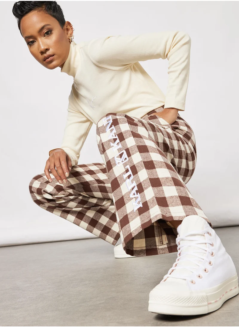 كارل كاني Retro Wide Leg Checkered Pants