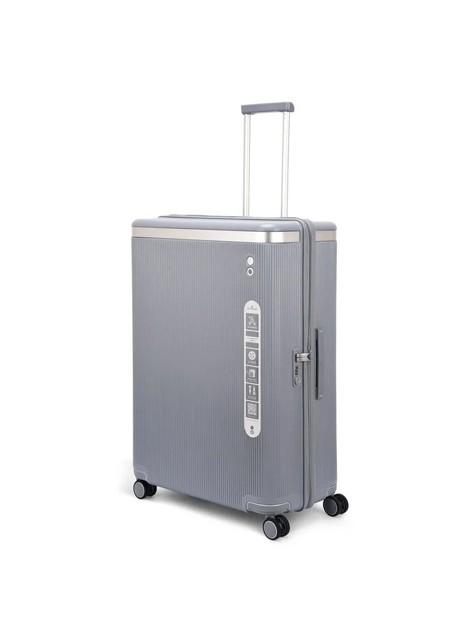 Echolac Dynasty 76.5cm Hardcase Non-Expandable 4 Double Wheel Check-In Luggage Trolley - Ice Blue (may appear silvery or greyish in certain lighting)