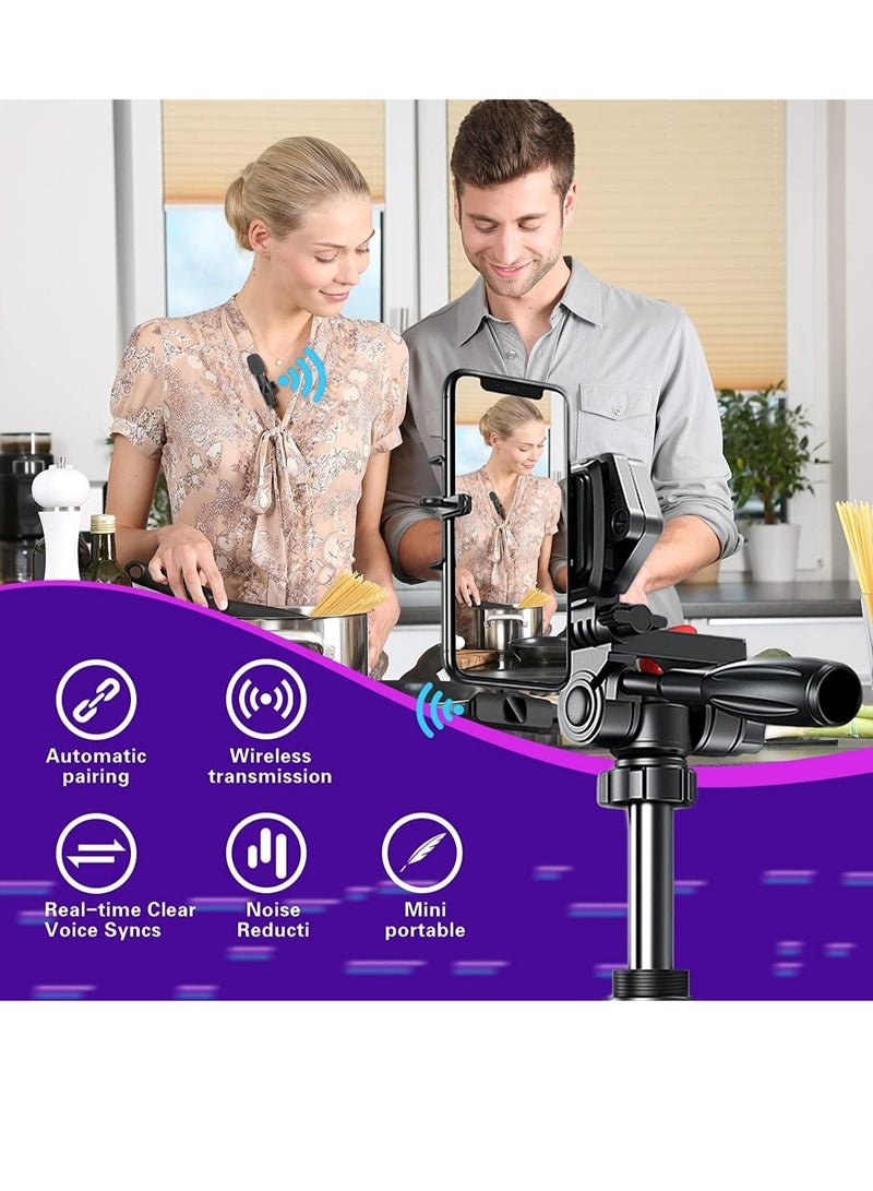 DUSALA Wireless Lavalier Microphone , mobile phone Microphone, Plug & Play No APP Needed, Mini lapel Wireless Microphone , - Image 3