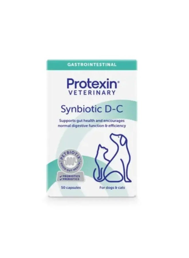 Protexin Veterinary Synbiotic D-C for Dogs & Cats – 50 Capsules