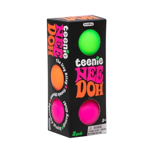 Schylling NeeDoh Teenie - Sensory Fidget Toy - 3 Mini Groovy Globs in Assorted Colors - Ages 3 to Adult (Pack of 1) - Image 1