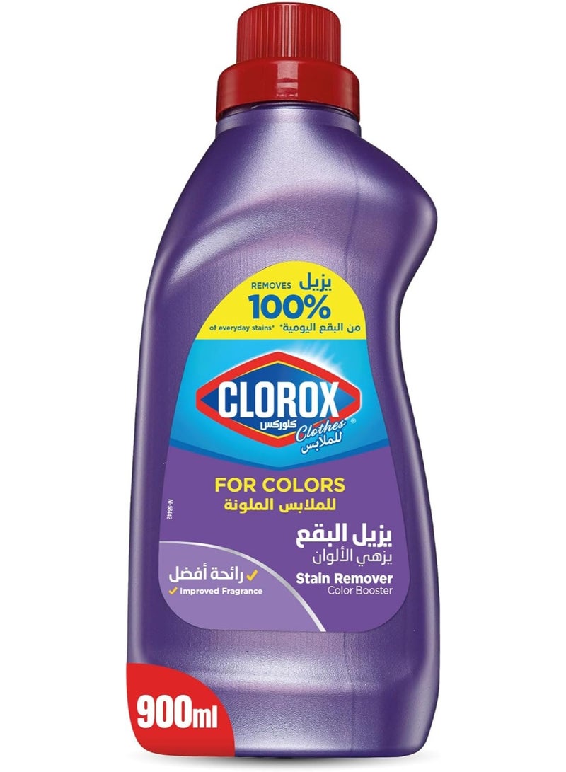 Clorox Stain Remover for Colors 900ml Liquid Laundry Additive Removes 100 Percent of Daily Stains with Improved Fragrance - Image 1
