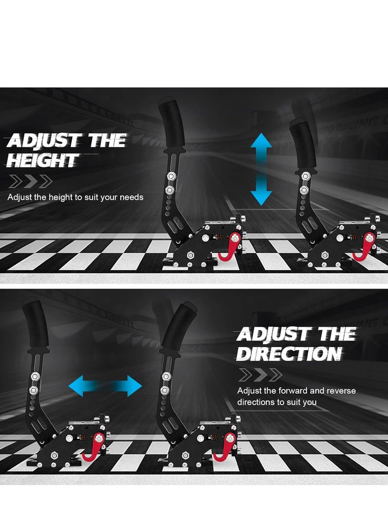 SYOSI 64Bit PC USB Handbrake, Upgrade SIM Racing Games Handbrake for LO GITECH G25 G27 G29 T500 T300 THRUST MASTER FANATECOSW DIRT RALLY, 2M Nylon CableReinforced SpringBlack+Clamp - Image 2