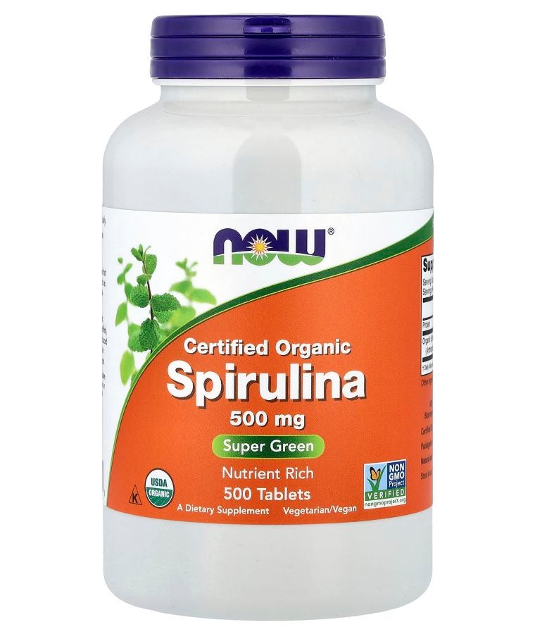 now Certified Organic Spirulina 500 mg 500 Tablets