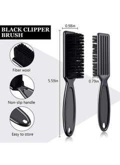 Patelai Patelai 12 Pcs Barber Clipper Brush Blade Trimmer Cleaning Brush Nail Brushes Barber Brush for Fades Neck Duster for Manicure Salon(Black)  - Image 2