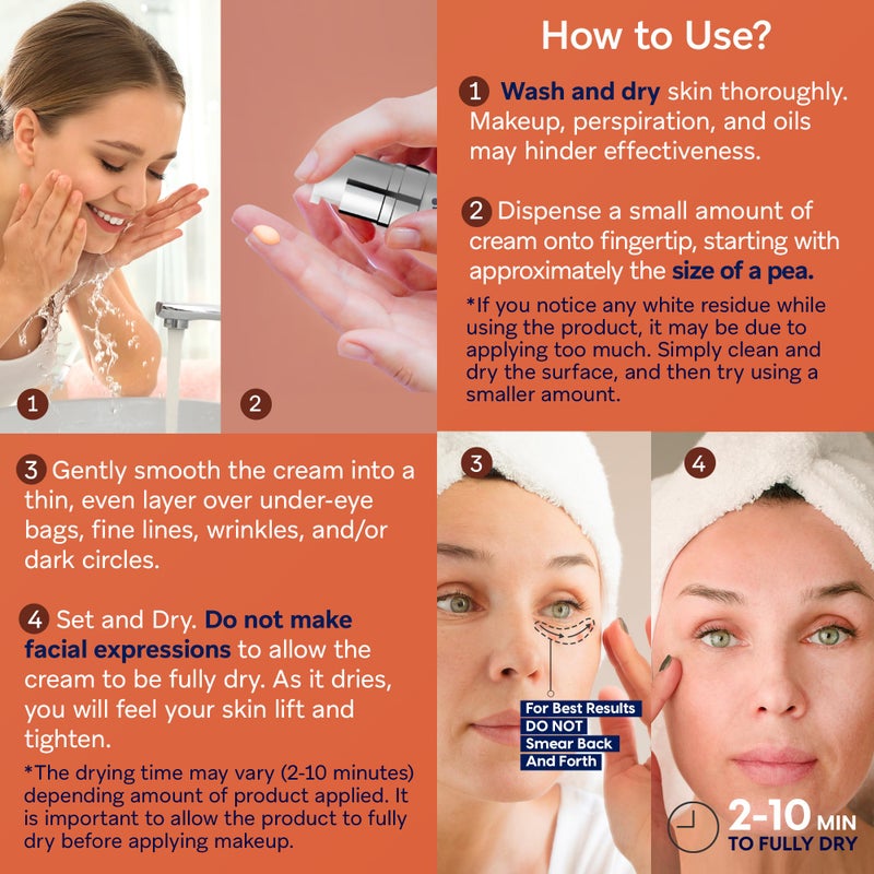 TEREZ & HONOR Anti-Aging Rapid Reduction Under-Eye Cream, Visibly and Instantly Reduces Wrinkles, Dark Circles and Eye Bags in 120 Seconds, Hydrates & Lifts Skin Rapid - Image 5