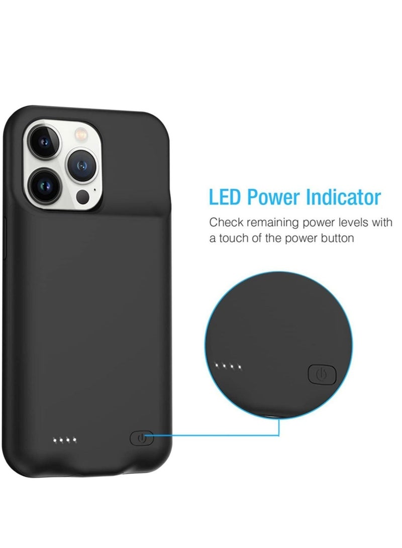 MUNTAQI iPhone 14 Pro 3500mAh Slim Portable Protective Charging Case with CarPlay Compatible with iPhone 14 Pro (6.1 inch) Rechargeable Battery Pack Charger Case (Black) - Image 3