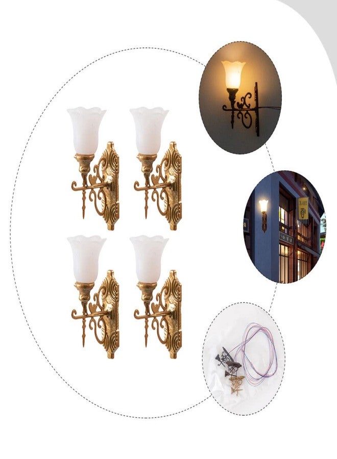 YARNOW 8 قطع دمى محاكاة غرفة منزل ديكور مصغر أثاث رمل إضاءة LED جدار طاولة نموذج مقياس تخطيط نماذج معلقة زينة معيشة - Image 4