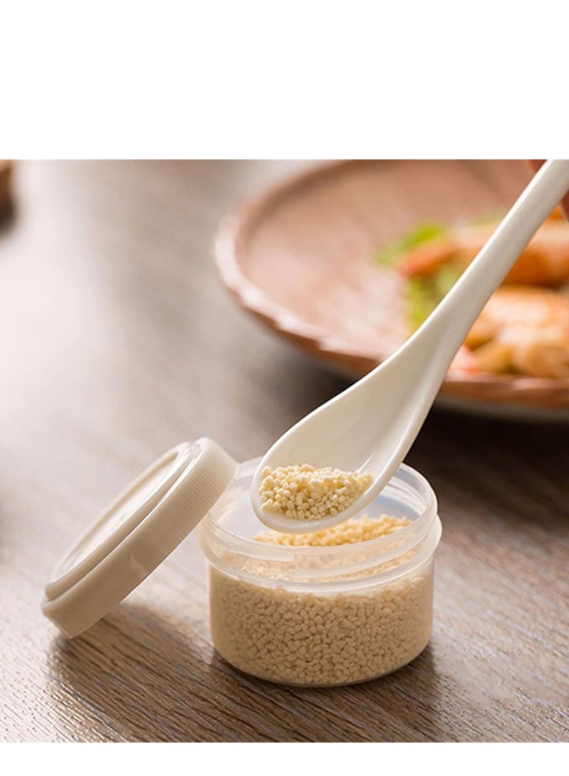 Meetion 4 Pieces Mini round Shape Boxes For Sauces,Small Transparent Ketchup Honey Salad Dressing Round Shape Container for School Picnic Outdoor Barbecue - Image 4