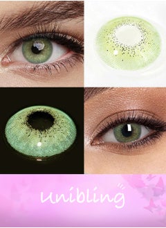 Unibling Ocean Green Yearly Colored Contact Lenses, Unisex Cosmetic Contact Lenses, Enlargement Collection, Light Green, With Case  - Image 5