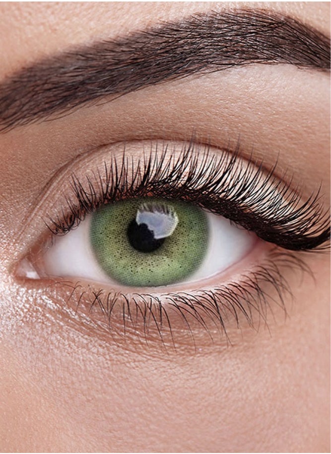 Unibling - Ocean Green Yearly Colored Contact Lenses, Unisex Cosmetic Contact Lenses, Enlargement Collection, Light Green, With Case - Image 1