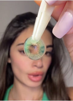 Unibling Ocean Green Yearly Colored Contact Lenses, Unisex Cosmetic Contact Lenses, Enlargement Collection, Light Green, With Case  - Image 4