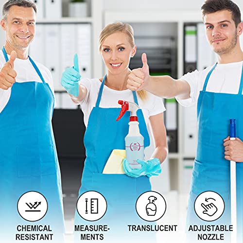 Uineko Plastic Spray Bottle (4 Pack, 16 Oz, All-Purpose) Heavy Duty Spraying Bottles Leak Proof Mist Empty Water Bottle for Cleaning Solution Planting Pet with Adjustable Nozzle and Measurements - Image 2