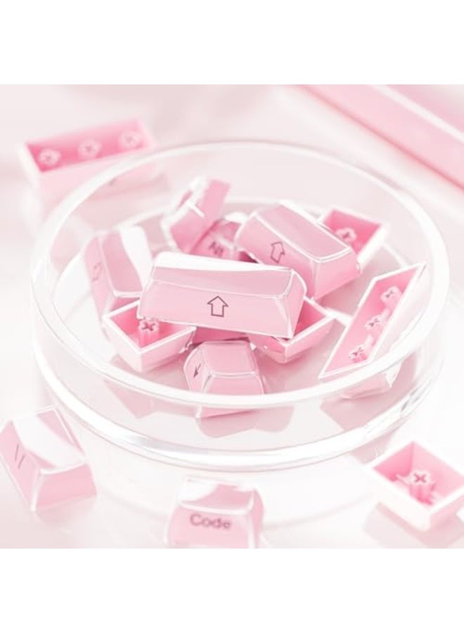 XVX Pink Keycaps, Crystal Jelly Keyboard Keycaps OEM Profile Side Printed Keycap Set Compatible with 61/68/84/87/98/100 ANSI Layout MX Switches Mechanical Keyboard - Image 3