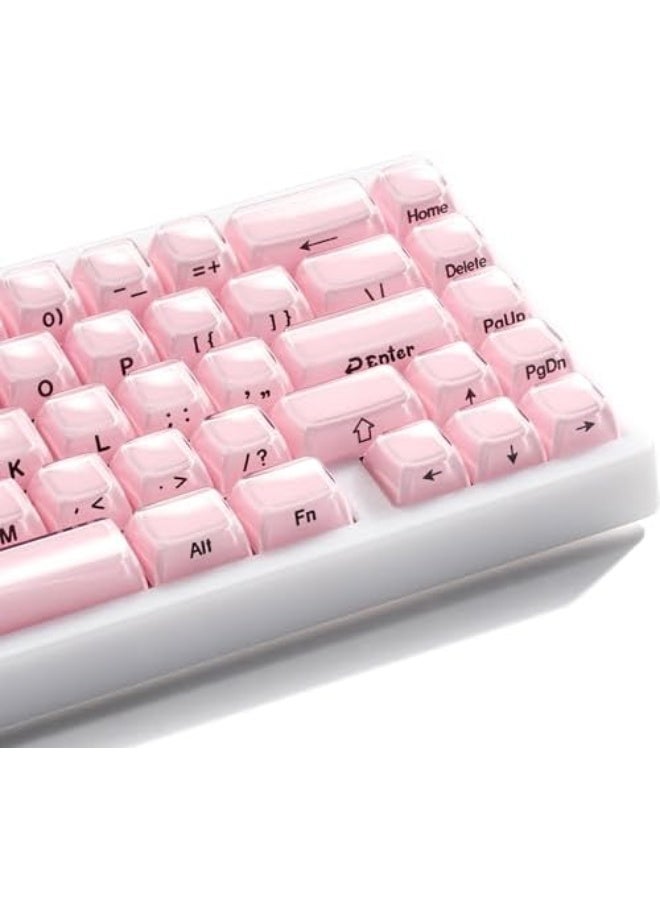 XVX Pink Keycaps, Crystal Jelly Keyboard Keycaps OEM Profile Side Printed Keycap Set Compatible with 61/68/84/87/98/100 ANSI Layout MX Switches Mechanical Keyboard - Image 1