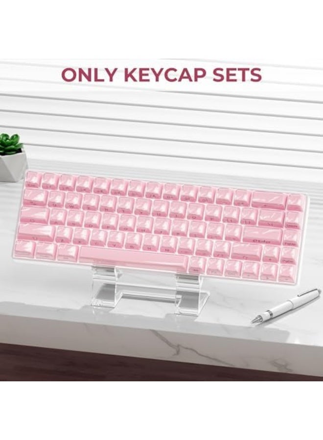 XVX Pink Keycaps, Crystal Jelly Keyboard Keycaps OEM Profile Side Printed Keycap Set Compatible with 61/68/84/87/98/100 ANSI Layout MX Switches Mechanical Keyboard - Image 2