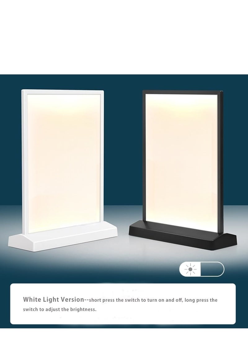 Eckek حامل لافتات ECKEK LED حامل لافتات شفاف مع صندوق ضوء LED، حامل عرض قائمة الطاولة LED لوحة قائمة A4 - Image 2