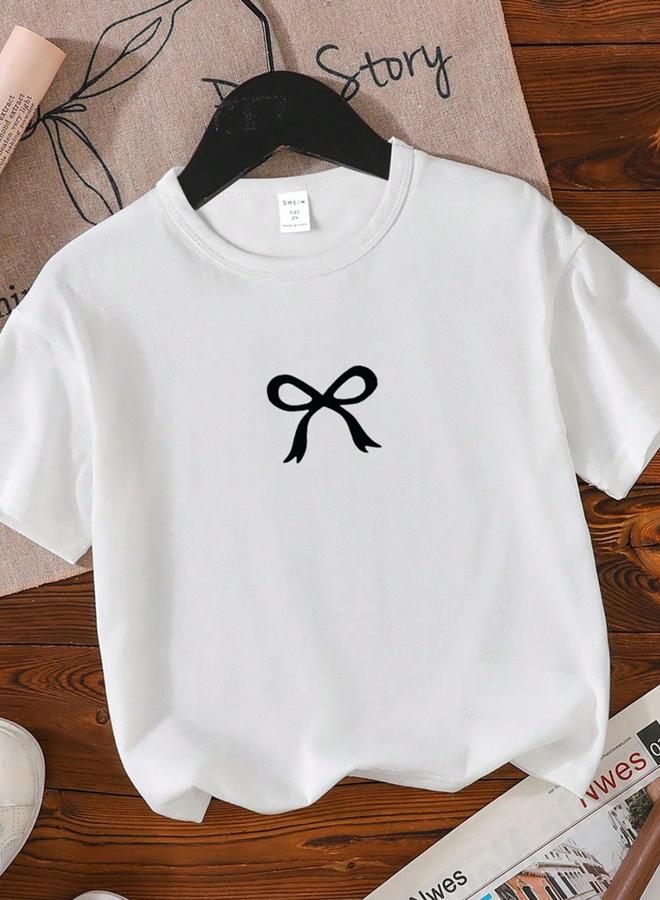 Take Two Teens Bow Print Short Sleeve T-Shirt - Image 3