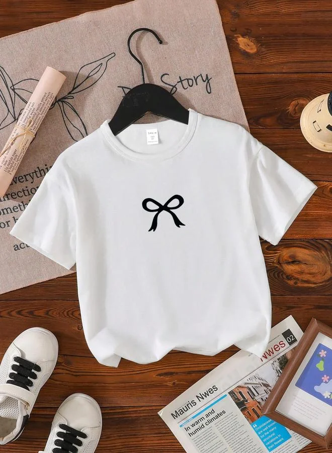 Take Two Take Two Teens Bow Print Short Sleeve T-Shirt