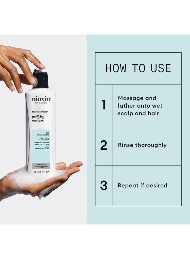 Nioxin Scalp Recovery Purifying Shampoo - Shampoo for Dandruff and Itchy Scalp, 33.8 fl oz (Packaging May Vary) - Image 5