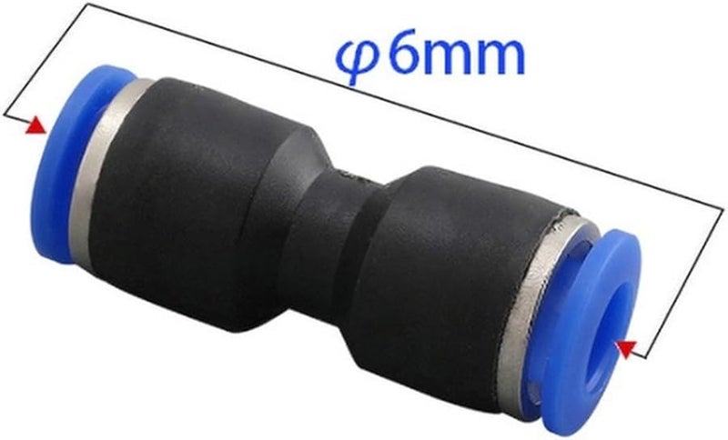 100 قطعة من وصلات الهواء السريعة البلاستيكية متعددة الألوان Pu6 لتوصيل خراطيم الهواء المضغوط - Image 3