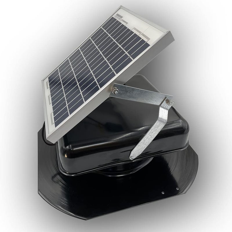 Solar Mega RoofBlaster 20 with Black Vent Adjustable Solar Panel Mount Solar Attic Vent Solar Roof Vent Solar Roof Attic Fan New Improved Design
