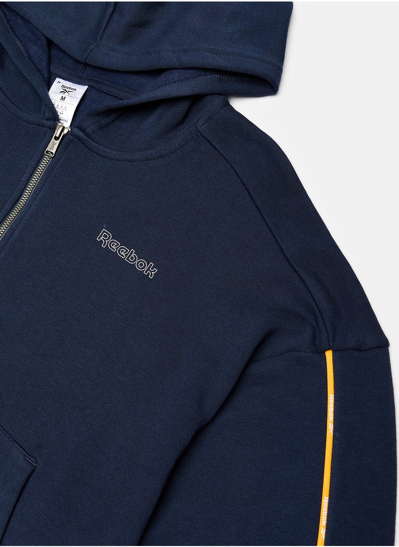 Reebok هودي بسحاب كامل من مجموعة Piping Pack  - Image 3