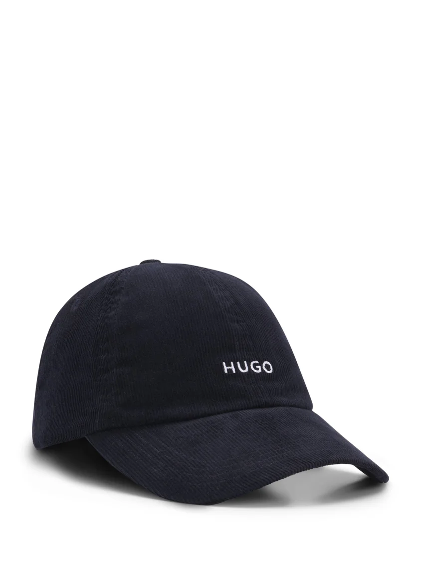 HUGO Cotton-corduroy cap with embroidered logo